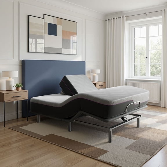 Bridgevine Home 11 inch Renew Flex Top Memory Foam Mattress and Adjustable Base Bundle, Queen Size