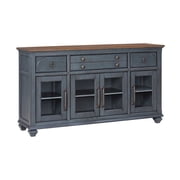 Bridgevine Home Americana 66" Farmhouse Sideboard Server with Storage in Blue