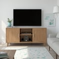 thumbnail image 1 of Bridgevine Home Briggs Modern 60 Inch TV Stand for TVs up to 65 inches, Classic Walnut Finish, 1 of 11