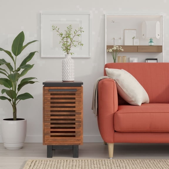 Bridgevine Home Graceland 13" Chairside End Table, Black with Bourbon Finish