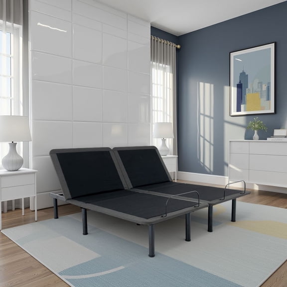 Bridgevine Home King Size Flex Top Quick Assembly Adjustable Bed Frame with Voice Activated Controls