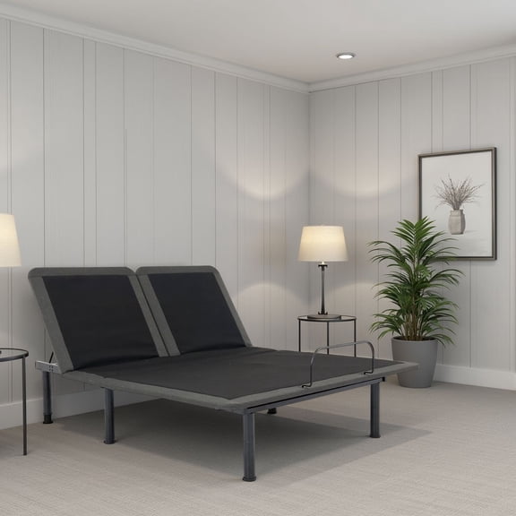 Bridgevine Home Queen Size Flex Top Quick Assembly Adjustable Bed Frame with Voice Activated Controls