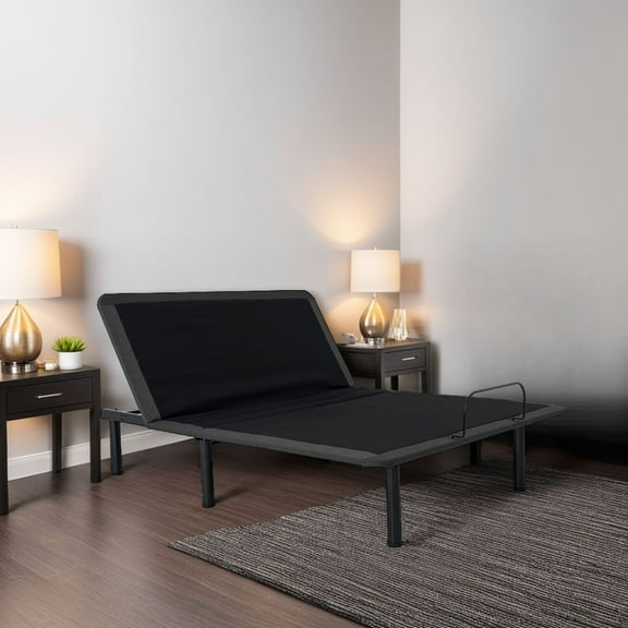 Bridgevine Home Queen Size Quick Assembly Adjustable Bed Frame with Voice Activated Controls