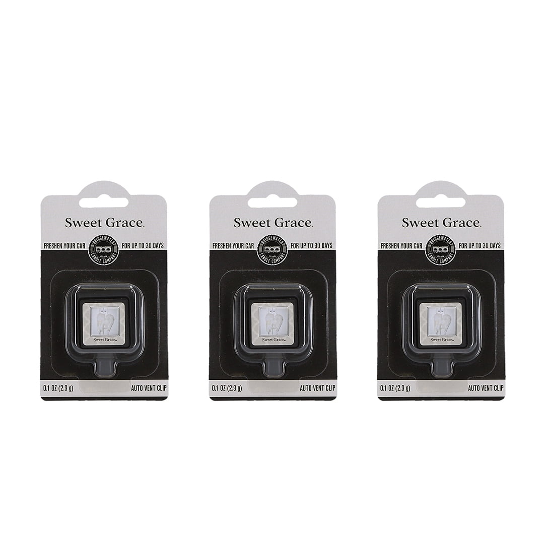 Bridgewater Sweet Grace Auto Vent Clip 3 Pack Long Lasting Air