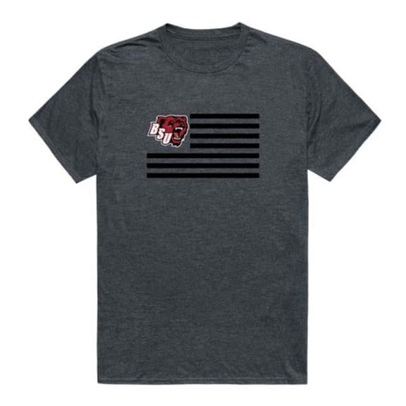 Bridgewater State University Bears Flag T-Shirt, Heather Charcoal - Extra Large