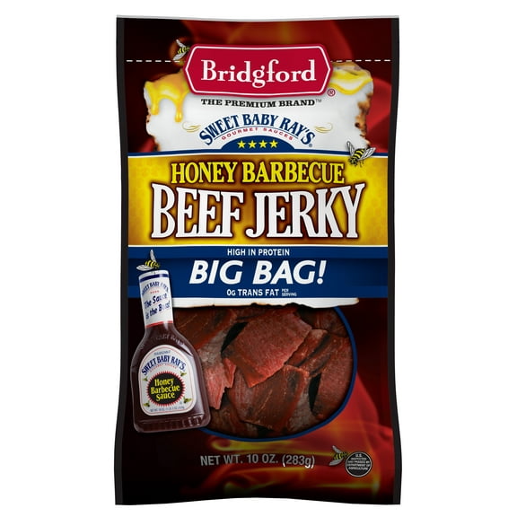 Bridgford 100% Beef Kosher Honey Barbecue, Jerky 10oz Resealable Bag
