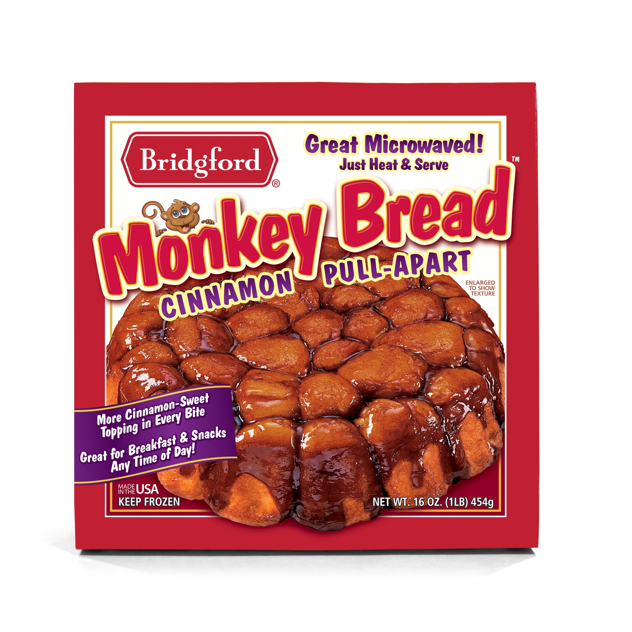 Bridgford Foods Frozen Heat and Serve Cinnamon Pull-Apart Monkey Bread, 16 Ounces