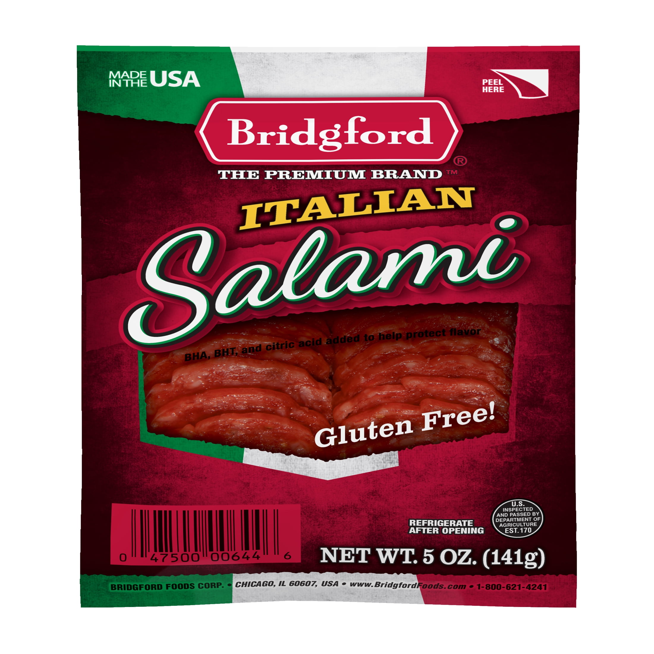 Bridgford Gluten Free Italian Salami Sliced, 5 oz pack