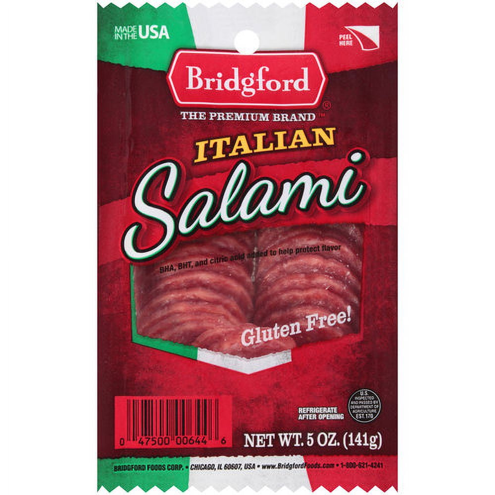 Bridgford Gluten Free Italian Salami Sliced 5oz Package