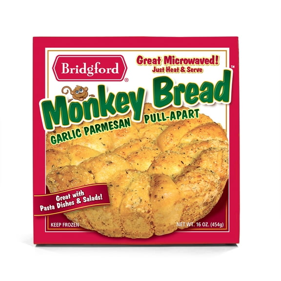 Bridgford Heat and Serve Garlic Parmesan Monkey Bread, Frozen, Regular, 16 oz