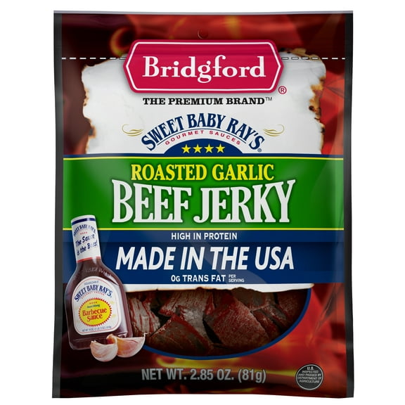 Bridgford Sweet Baby Ray Garlic Beef Jerky, 2.85 OZ