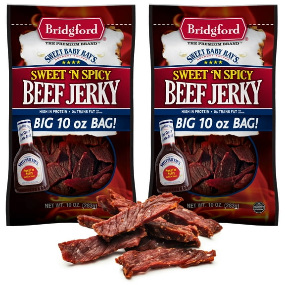 Bridgford Sweet Baby Rays Beef Jerky Sweet N Spicy 10 oz Pack of 2
