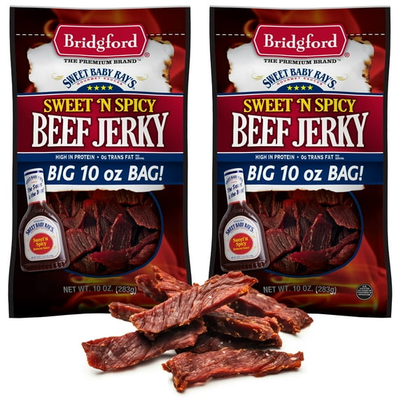 Bridgford Sweet Baby Ray’s Beef Jerky Sweet N Spicy 10 oz Pack of 2