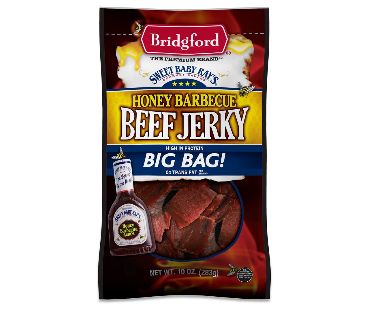 Bridgford Sweet Baby Ray's Honey Barbecue Beef Jerky, 10 Oz.
