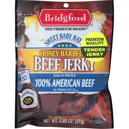 Bridgford Sweet Baby Ray's Honey Barbecue Beef Jerky, 2.85oz