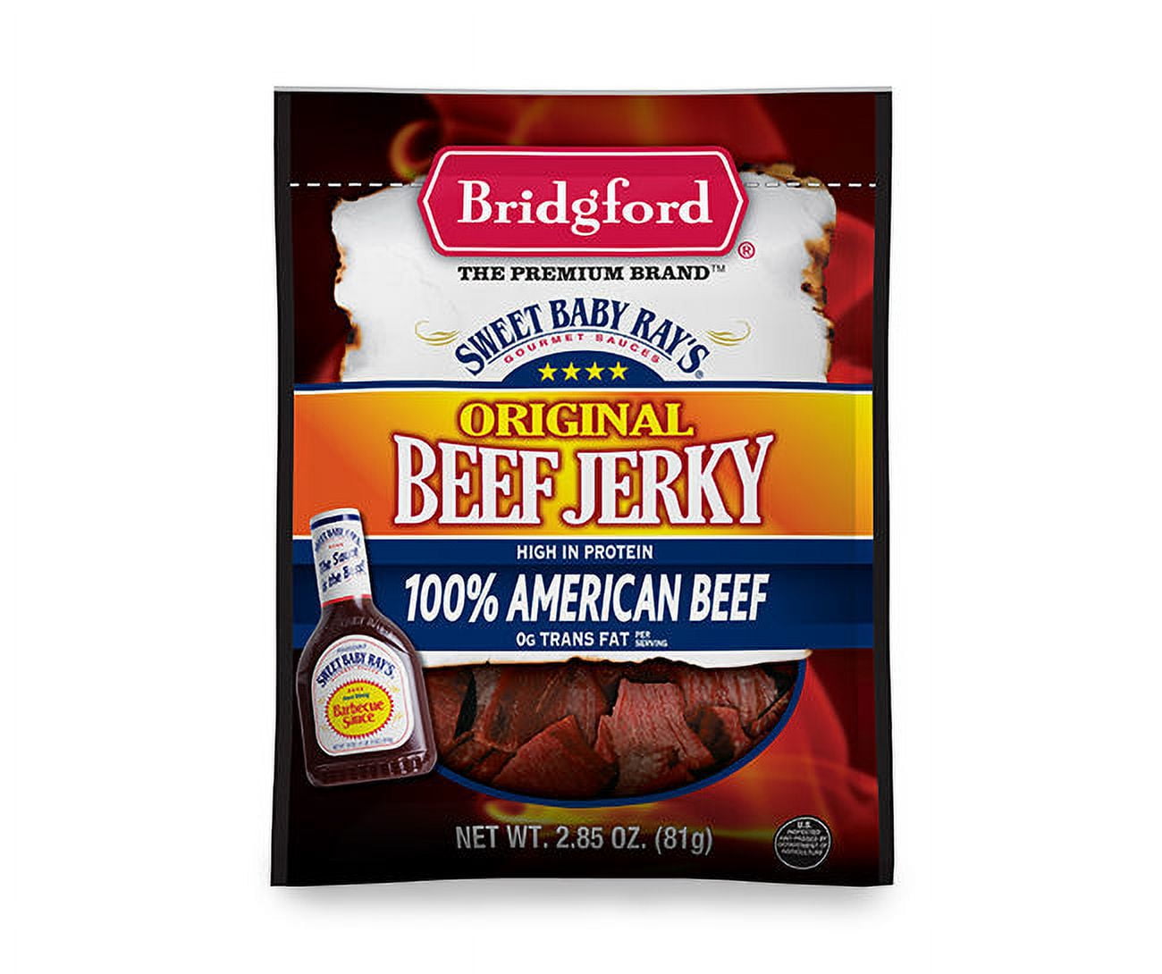 Bridgford Sweet Baby Ray's Original Beef Jerky, 2.85 Oz.