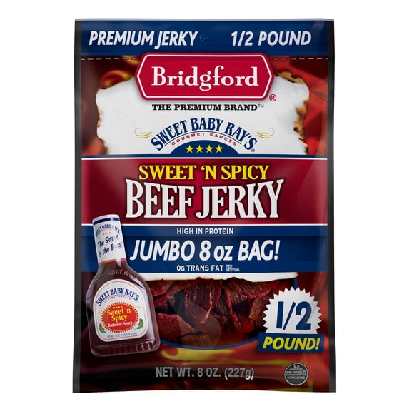 Bridgford Sweet Baby Ray's Sweet 'N Spicy Beef Jerky 8 oz