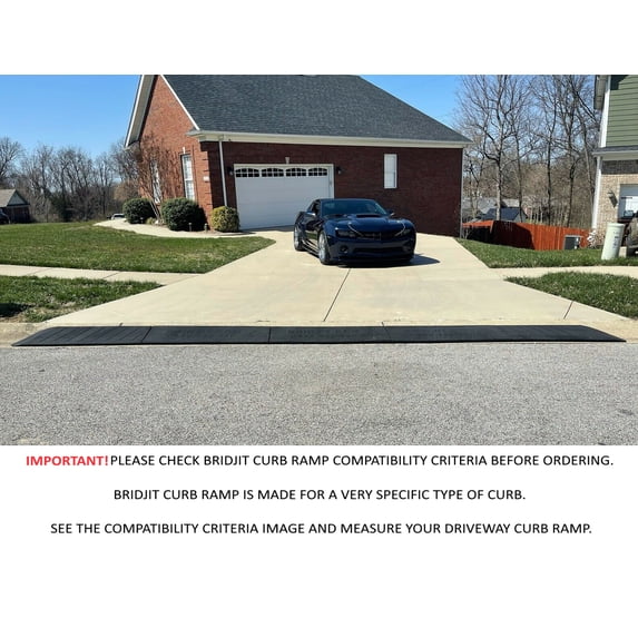 BRIDJIT 5-piece Black driveway curb ramp for 20 ft large driveways, car ramp for vehicles