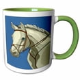 thumbnail image 1 of 3drose, Bridled Grey Horse, 11oz Two-tone Green Mug, 1 of 6