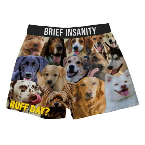 Brief Insanity Men's Ruff Day? Dog Boxer Shorts Boxers Underwear Undies (S)