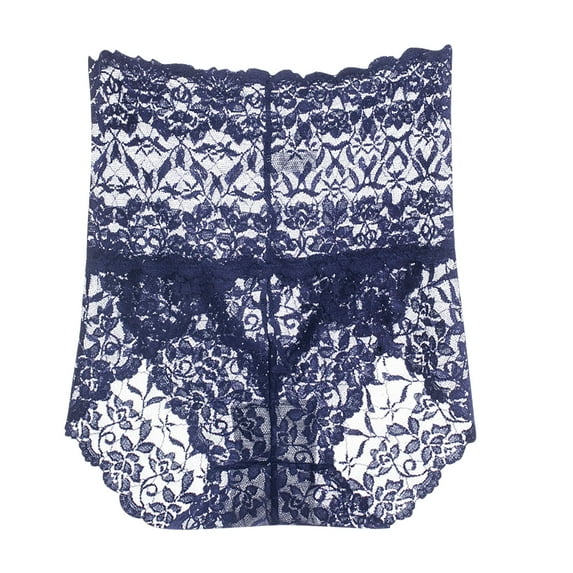 uublik Brief Panties for Women High Waist Breathable Briefs Soft Underpants Ladies Stretch Panties Lace Underwear Blue