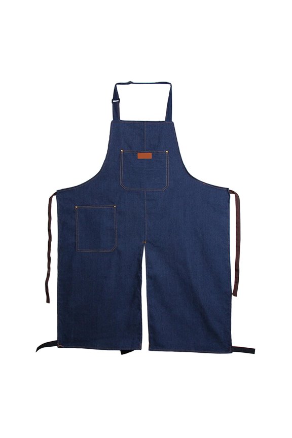 Brief Pottery Denim Split Leg Apron, Adjustable Neck Strap Sweat Absorption with Pockets Breathable Aprons for Unisex Potters Gift Kitchen