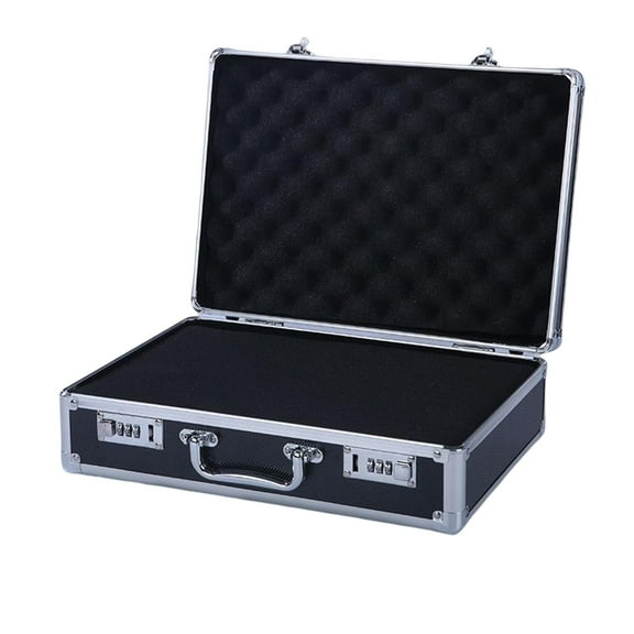 Briefcase quipments Instrument File Storage Box Multipurpose Waterproof Portable Safety Equipment Lightweight Carrying Case Black Medium Lock