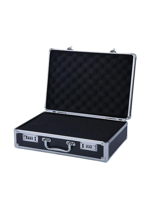 Briefcase quipments Instrument File Storage Box Multipurpose Waterproof Portable Safety Equipment Lightweight Carrying Case Black Medium Lock