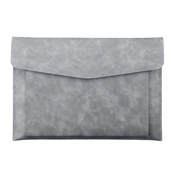 Briefcase with Lock Magnetic Closure Leather-Style A4 File Pouch 33 cm x 23.5 cm Green Brown Gray