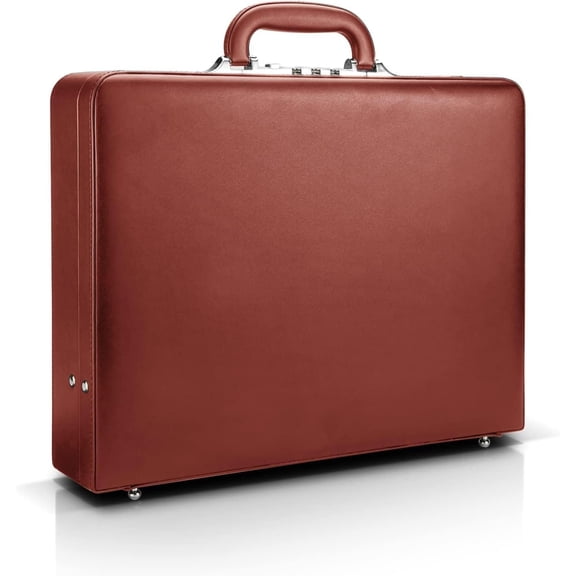 Briefcases for Men, Professional Leather Briefcase with Lock, Hard Shell Business Brief Case, Durable Executive Attache Case for Laptop Documents, Mens Hard Briefcase for Work Office Travel