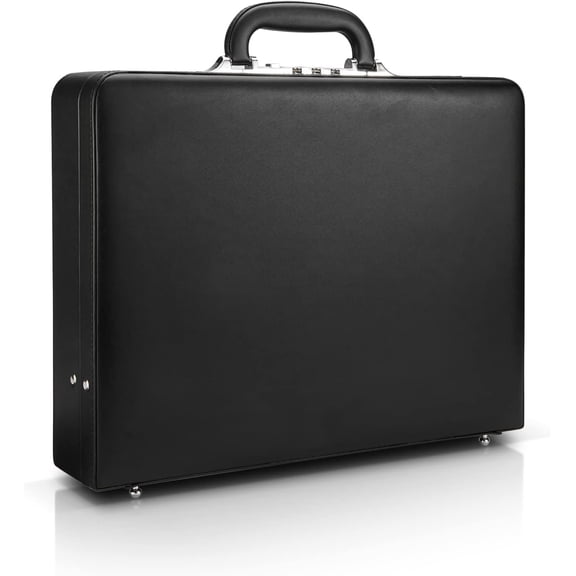 Briefcases for Men, Professional Leather Briefcase with Lock, Hard Shell Business Brief Case, Durable Executive Attache Case for Laptop Documents, Mens Hard Briefcase for Work Office Travel