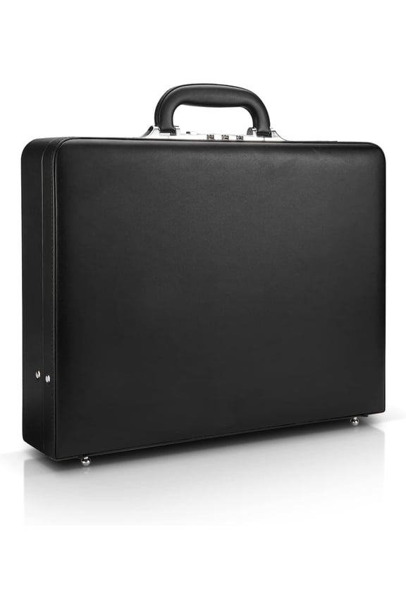 Briefcases for Men, Professional Leather Briefcase with Lock, Hard Shell Business Brief Case, Durable Executive Attache Case for Laptop Documents, Mens Hard Briefcase for Work Office Travel