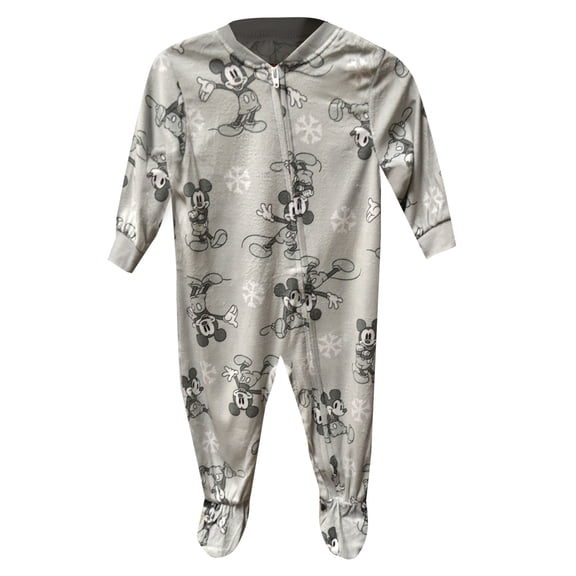 Briefly Stated Boys Mickey Mouse Winter Snowflake Infant Blanket Sleeper Pajama (6-9 Months)
