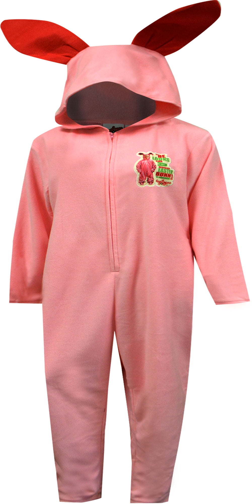 Briefly Stated Men's Christmas Story Ralphie Deranged Bunny One Piece Pajama Unisex (Medium