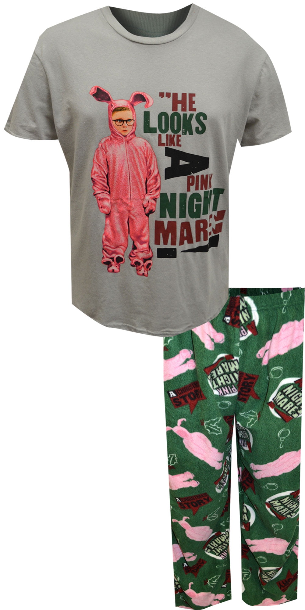 Centric Brands Men's Christmas Story Ralphie Pink Nightmare Pajama (Large)