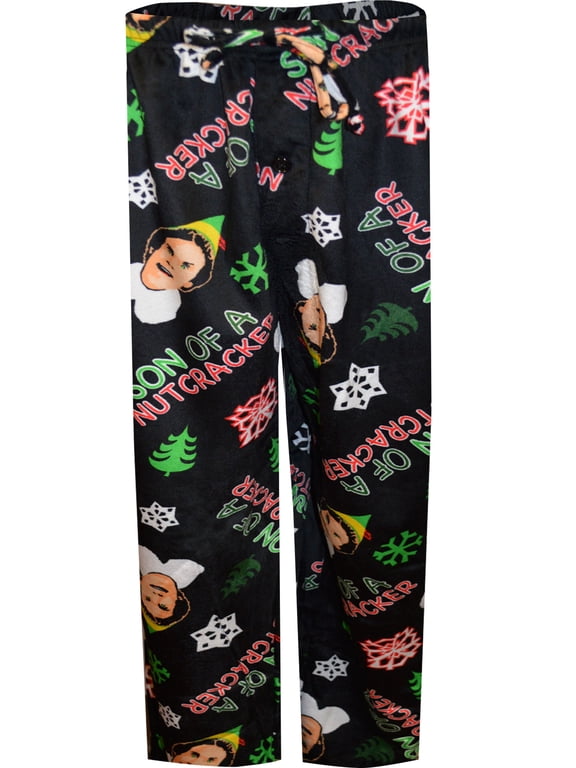 Mens Buddy the Elf Son of a Nutcracker Silky Fleece Lounge Pants (Medium)