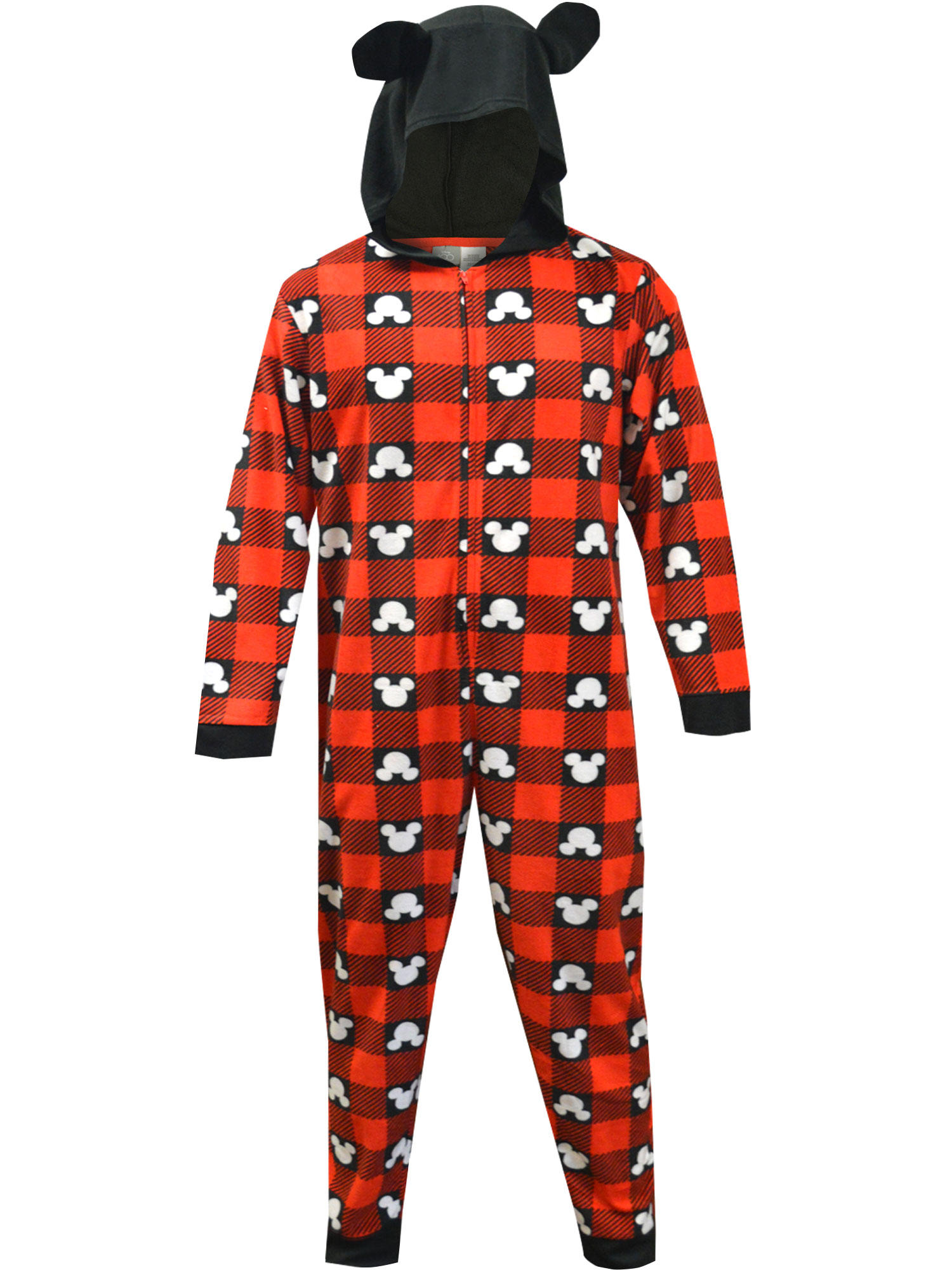 Briefly Stated Mens Disney Mickey Mouse Ears Plaid Holiday Men's Hooded