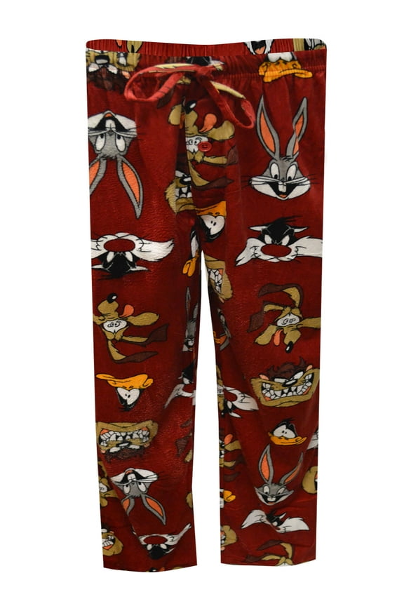 Mens Looney Tunes Cast of Characters Minky Fleece Loungepants (Large)