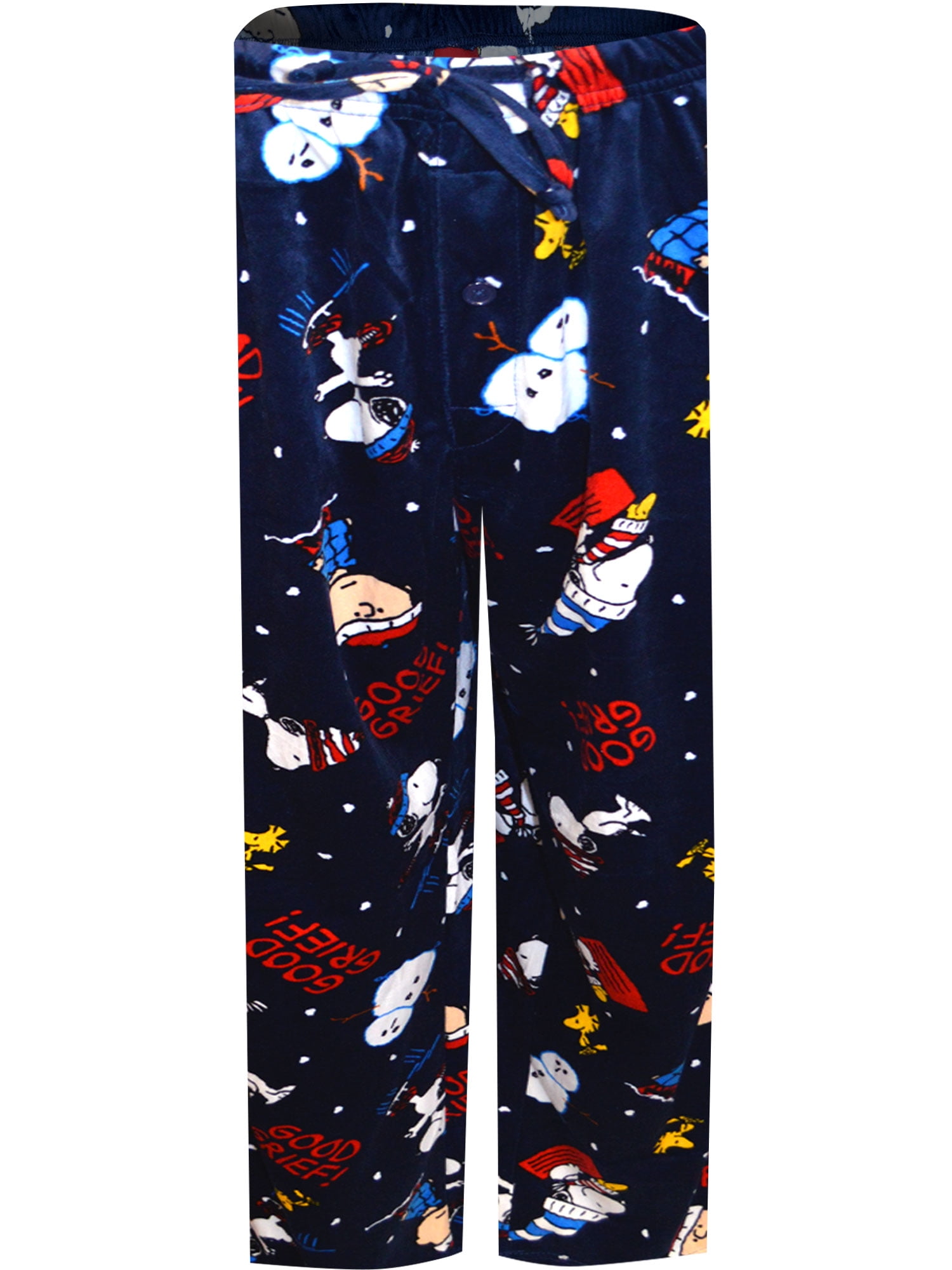 Briefly Stated Mens Peanuts Charlie Brown Winter Fun Silky Fleece Loungepant Walmart