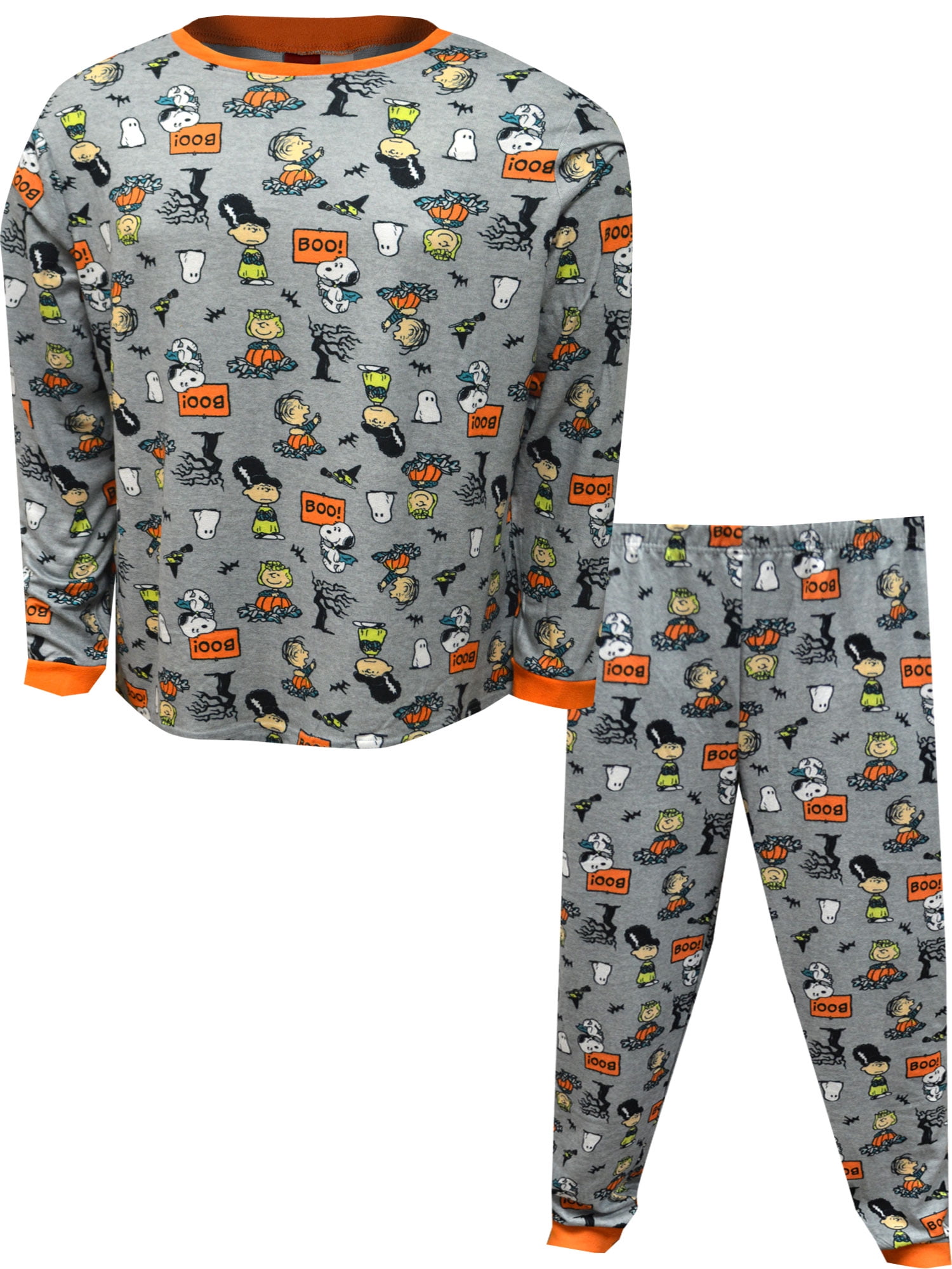 Men s Matching Family Halloween Pajamas Boo Crew 2 Piece Set Walmart