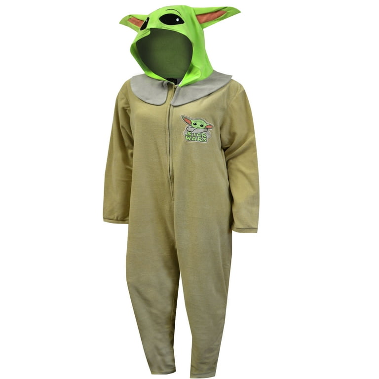 Briefly Stated Mens Star Wars Mandalorian Grogu Hooded Onesie