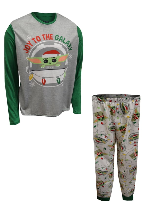 Mens Star Wars Mandalorian Joy to the Galaxy Mens Pajama (Small)