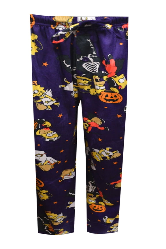 Mens The Simpsons Halloween Costumes Silky Fleece Lounge Pants (Large)