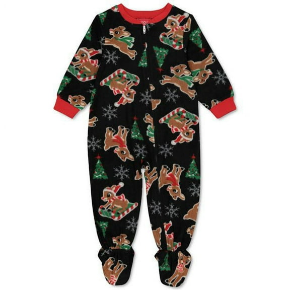 Briefly Stated Unisex Baby Matching 1-Piece Rudolph Footie Family Pajama