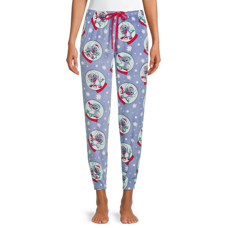 Briefly Stated Women's Disney Stitch Christmas Jogger Sleep Pants 