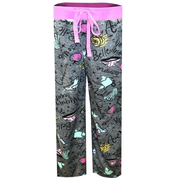 Briefly Stated Womens Disney Princess Iconic Symbols Silky Fleece Loungepant (Small)