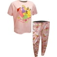 thumbnail image 1 of Briefly Stated Womens Disney Princesses Ariel Tiana Belle Rapunzel Dreamer Pajama Set, 1 of 2