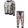 thumbnail image 1 of Briefly Stated Womens Frosty The Snowman Buffalo Plaid Jogger Pajama Set, 1 of 2