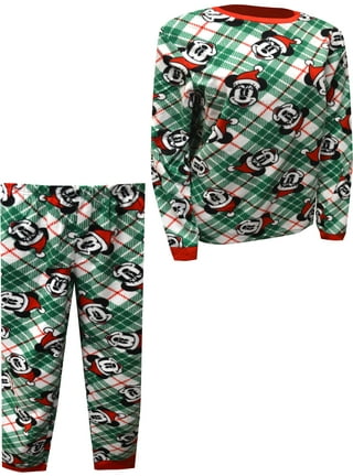 NEW Mickey mouse Christmas Pajamas set Men Medium Jammies Families fleece  Minnie