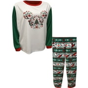 Briefly Stated Womens Mickey and Minnie Celebrate Christmas Women's Plus Size Pajama (1X)